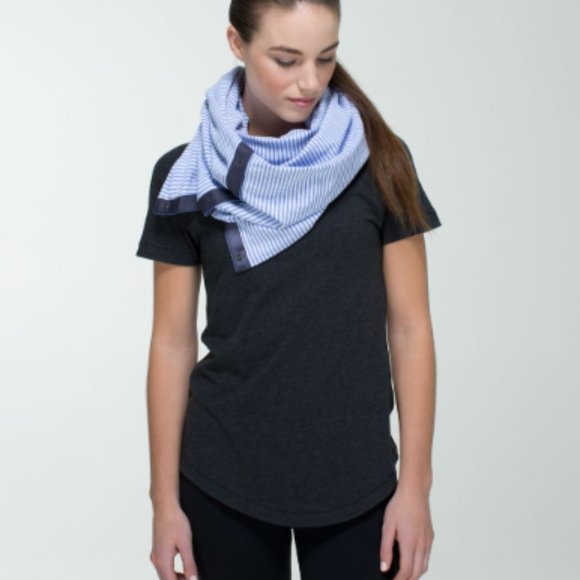 Lululemon Vinyasa Scarf *Rulu Lullaby / 1/8 Stripe Heathered Lullaby White - Picture 2 of 5